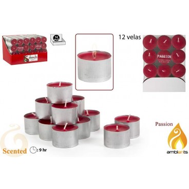 PACK 12 TEALITES 9H PARFUMÉS - PASSION ( 24 PIECES)