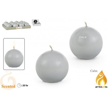 BOUGIE PARFUMÉE BOULE Ø75 MM - CALM ( 24 PIECES)