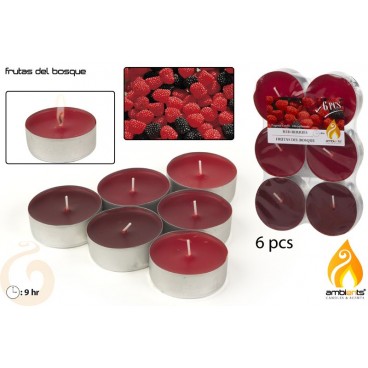 PACK 6 TEALIGHT JUMBO PARFUMÉES - FRUITS DE FORÊT ( 24 PIECES)