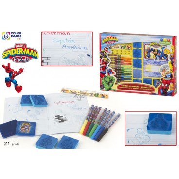 SET COLORIAGE + TAMPONS - SPIDERMAN ( 6 PIECES)