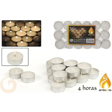 PACK 36 TEALITES BLANCHES 4H ( 12 PIECES)
