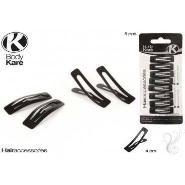 8 CROCHETS MÉTALLIQUES RECTANG. 4CM NOIR ( 48 PIECES)
