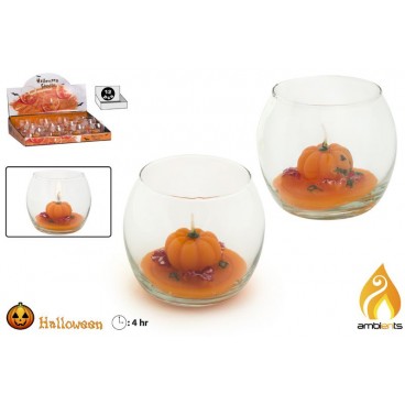 BOUGIE HALLOWEEN DANS VERRE - DISPLAY 12 ( 24 PIECES)