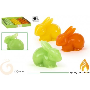 BOUGIE LAPIN - 3 ASS - DISP 12 ( 24 PIECES)