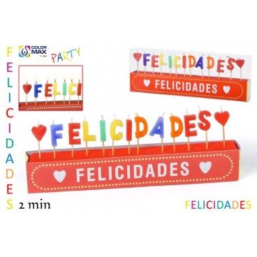 SET BOUGIES FELICIDADES ( 48 PIECES)
