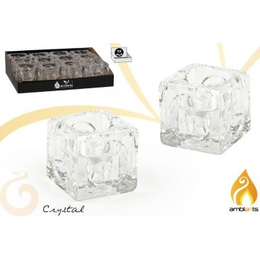 PORTE-BOUGIES VERRE - DISPLAY 12 - 5X5X5CM ( 24 PIECES)