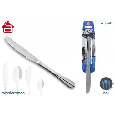 PACK 2 COUTEAUX DE TABLE MICRODENTÉS - MÉDITERRANÉE ( 24 PIECES)