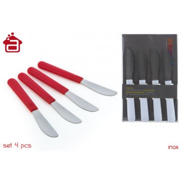 SET 4 COUTEAUX POUR BEURRE MANCHE PP BOÎTE PVC ( 24 PIECES)