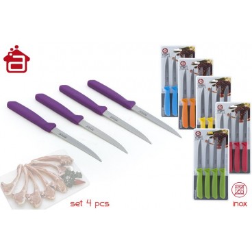 BLISTER 4 COUTEAUX VIANDE - 6 ASS ( 24 PIECES)