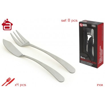 SET 8 PCS COUVERTS POISSON DANS ÉTUI ( 12 PIECES)