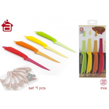 SET 4 COUTEAUX VIANDE MANCHE PP ( 12 PIECES)