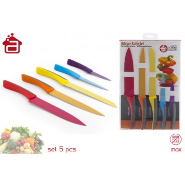 SET 5 COUTEAUX CUISINE MANCHE PP&TPR ( 6 PIECES)