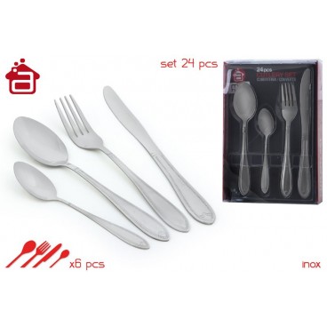 SET 24 PCS COUVERTS SET 3 DANS ÉTUI PVC ( 6 PIECES)