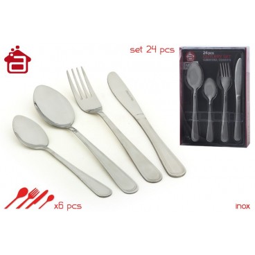 SET 24 PCS COUVERTS SET 4 ÉTUI PVC ( 6 PIECES)