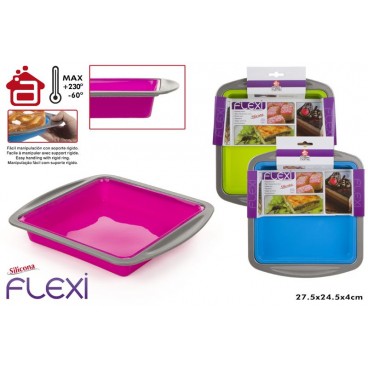 MOULE RECTANG. SILICONE ANNEAU MÉTAL 27.5X24.5X4CM - ÉP.0.6M ( 6 PIECES)