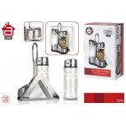 SERVICE SEL ET POIVRE AVEC PORTE-SERVIETTES - ACIER INOX ( 24 PIECES)