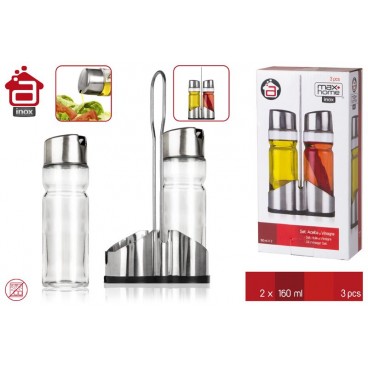 SERVICE HUILE ET VINAIGRE - ACIER INOX 160 ML. ( 12 PIECES)