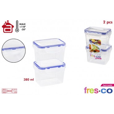 PACK 2 BOÎTES ALIMENTAIRE 2X380ML - HERMETIC FRESCO ( 24 PIECES)