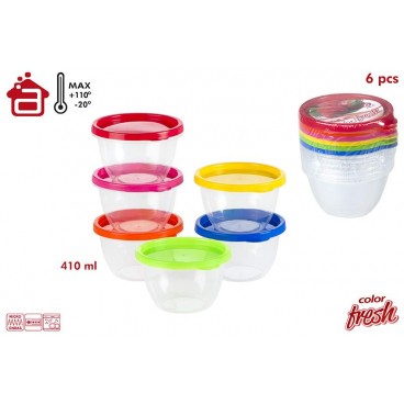 PACK 6 BOÎTES ALIMENTAIRES RONDES TRANSPARENTES ( 24 PIECES)