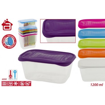 PRACTIFRESH HERMÉTIQU RECTANG.1200ML ASS ( 60 PIECES)