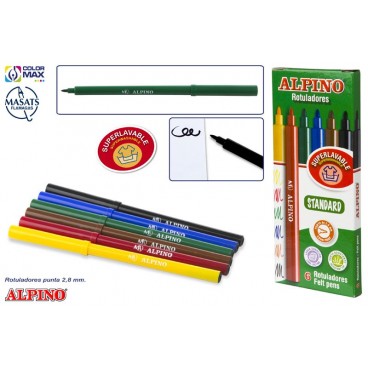 AR000001 - ÉTUIT 6 FEUTRES STANDART ALPINO ( 48 PIECES)