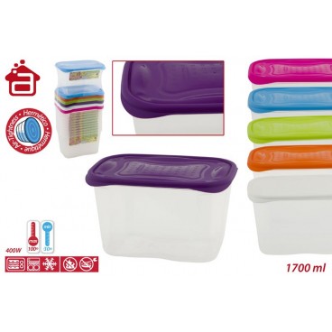 PRACTIFRESH HERMÉTIQU RECTANG 1700ML ASS ( 48 PIECES)
