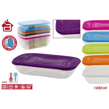 PRACTIFRESH HERMÉTIQU RECTANG.1400ML ASS ( 48 PIECES)