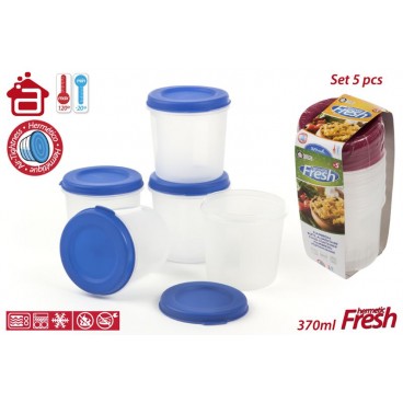 PACK 5 POTS HERMÉTIQUES 370ML - 2 ASS ( 24 PIECES)