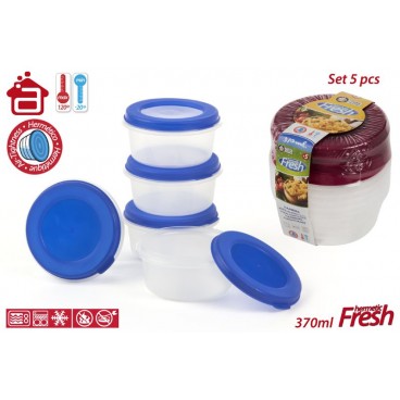 PACK 5 POTS HERMÉTIQUES 370ML - 2 ASS ( 24 PIECES)