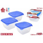 PACK 3 CONSERVERS CARRÉS 1300 ML ( 18 PIECES)