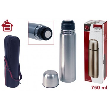 THERMOS 0,75L ACIER INOXYDABLE AVEC ETUI ( 12 PIECES)