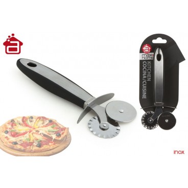COUPE PIZZA AVEC RAINURES MANCHE ACIER INOX ( 24 PIECES)