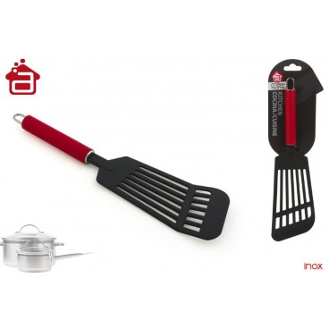 SPATULA RAINURES MANCHE ACIER INOX PEINT ROUGE 30.5 ( 24 PIECES)