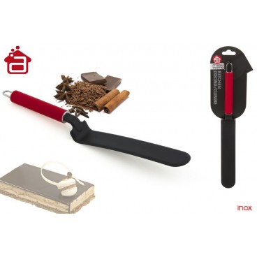 COUTEAU GÂTEAU MANCHE ACIER INOX PEINT ROUGE 31 CM
