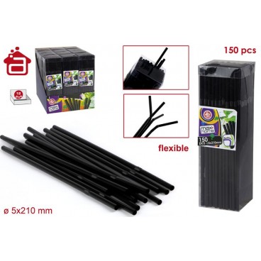 PACK 150 PAILLES FLEXIBLE D5X210 - NOIRES ( 48 PIECES)