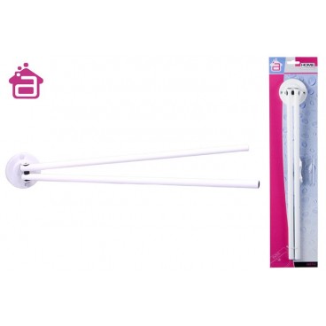 PORTE SERVIETTE METAL 2 BRAS - BLANC ( 12 PIECES)