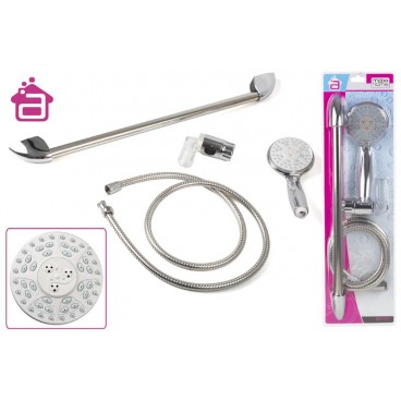 SET DOUCHE CHROMÉ 3 JETS AVEC BARRE 1.5M ( 6 PIECES)