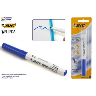 875577 - MARQUEUR BIC VELLEDA 1741 - BLISTER 1 BLEU ( 25 PIECES)