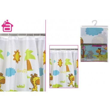 RIDEAU DOUCHE POLYESTER 180X180 CM - BABY ( 6 PIECES)