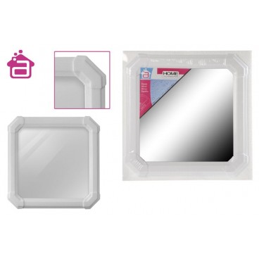 MIROIR CARRE 38X38CM-BLANC ( 12 PIECES)