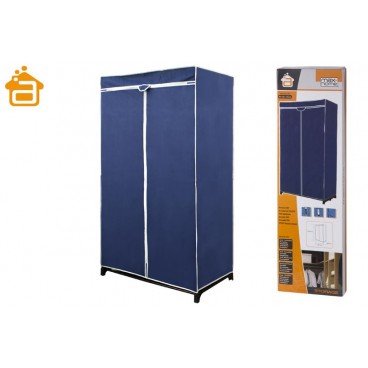 ARMOIRE EN TOILE - 90X50X156 - BLEU ( 4 PIECES)