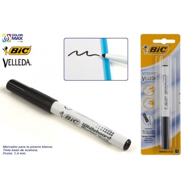 875579 - MARQUEUR BIC VELLEDA 1741 - BLISTER 1 NOIR ( 25 PIECES)