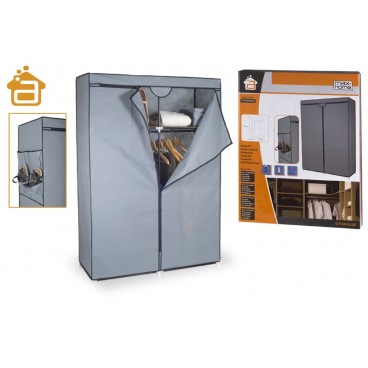ARMOIRE EN TOILE 110X45X154 CM - GRIS ( 2 PIECES)