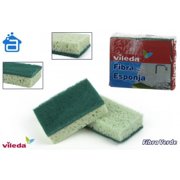 128575 - PACK 2 FIBRES AVEC ÉPONGE BASIQUE VILEDA ( 48 PIECES)