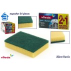 136112 - FIBRE AVEC ÉPONGE 2+1 - VILEDA ( 24 PIECES)
