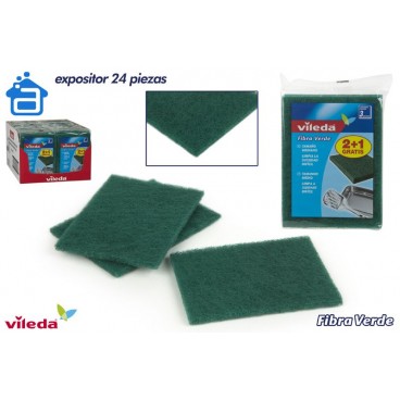120577 - RÉCUREUR FIBRE VERTE 2+1 - VILEDA ( 24 PIECES)