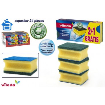 116839 - RÉCURREUR ANTIBACTÉRIES VILEDA - 2+1 GRATUIT ( 24 PIECES)