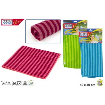 LAVETTE MICROFIBRE MULTIUSAGE 40X40 CM - LIGNES - 3ASS 220GR ( 48 PIECES)