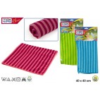 LAVETTE MICROFIBRE MULTIUSAGE 40X40 CM - LIGNES - 3ASS 220GR ( 48 PIECES)