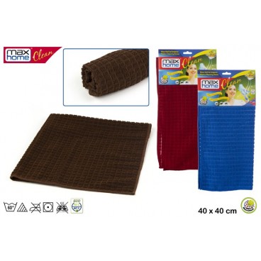 LAVETTE MICROFIBRE MULTIUSAGE 40X40 CM - CARRÉS - 4ASS 220GR ( 48 PIECES)